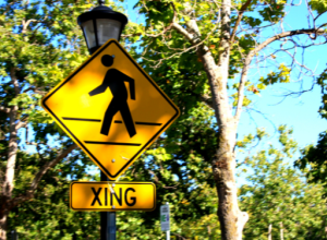 Pedestrian Walking Road Sign | Pedestrian Accidents | Rinhardt Injury Attorneys